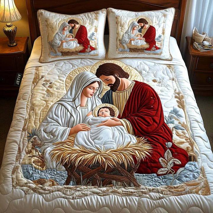 Juego de cama acolchado de 3 piezas - Noche Sagrada