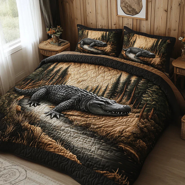 Juego de cama acolchado de 3 piezas - Animales del Bosque
