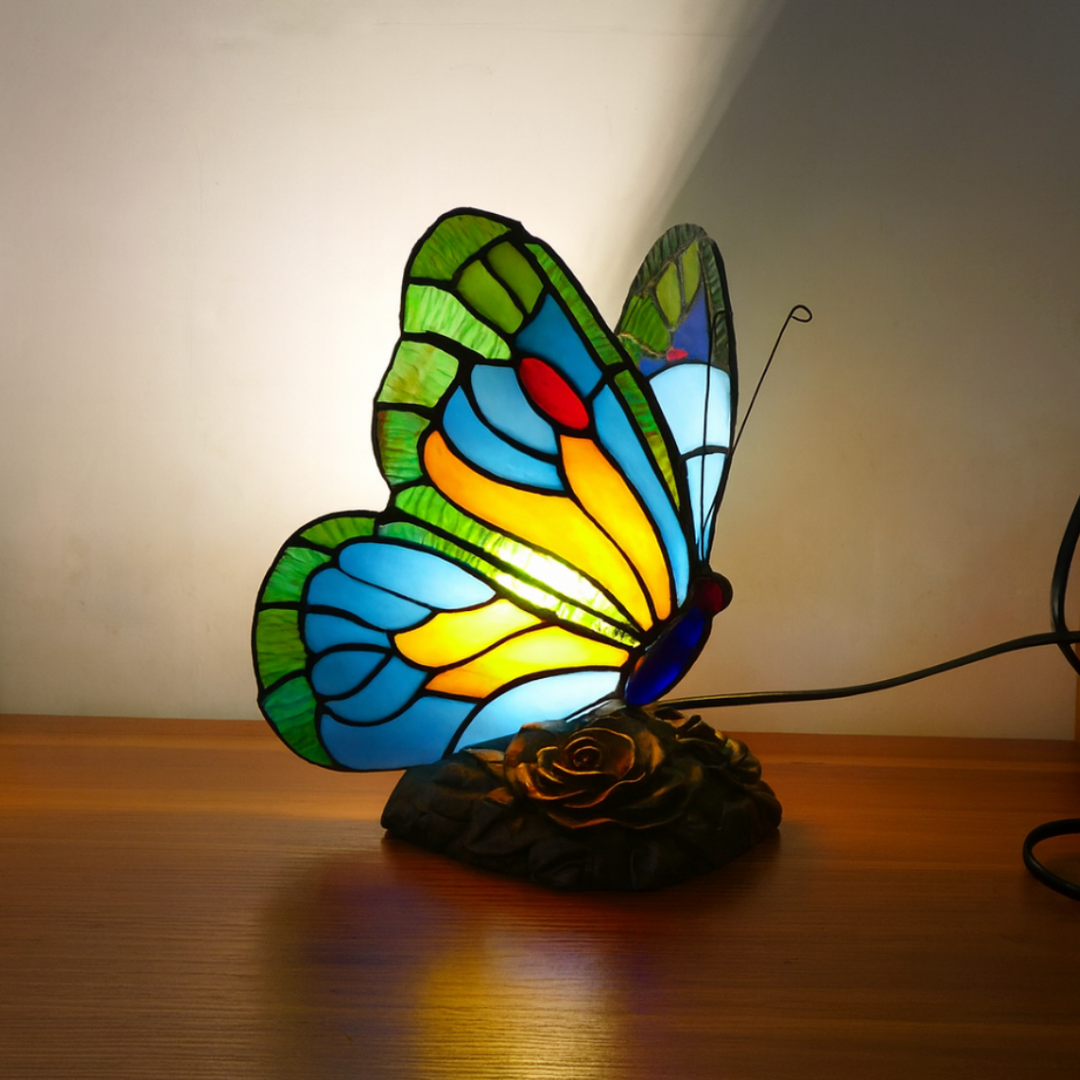 Lámpara Esculpida Mariposa Azul