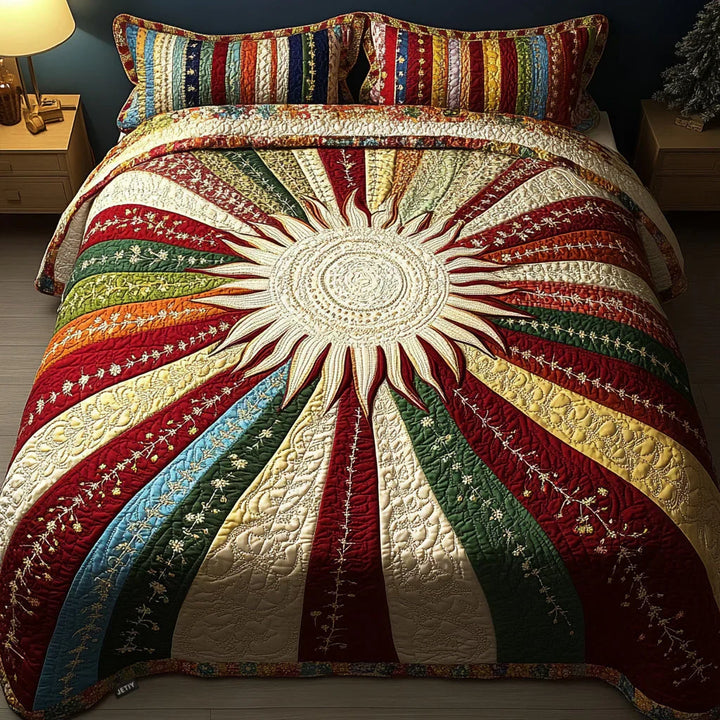 Juego de cama acolchado de 3 piezas - Resplandor Solar