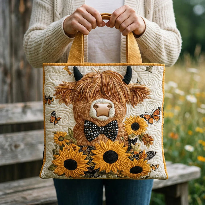 Bolso Acolchado - Vaca con Flores