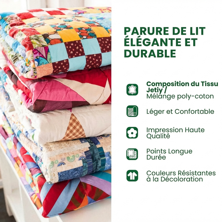 Juego de cama acolchado de 3 piezas - Campo de Girasoles